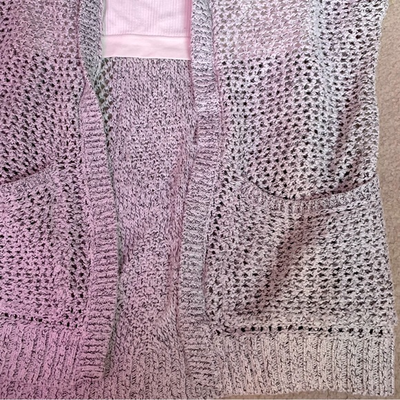 Garage Off-White Ribbed Tube Top (S) & Mixed Grey Knit Cardigan (XS/S) - Picture 3 of 10